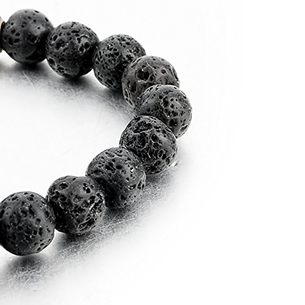 7 Chakra Lava Onyx Beads Black Stretchable Distance Bracelet Bulk