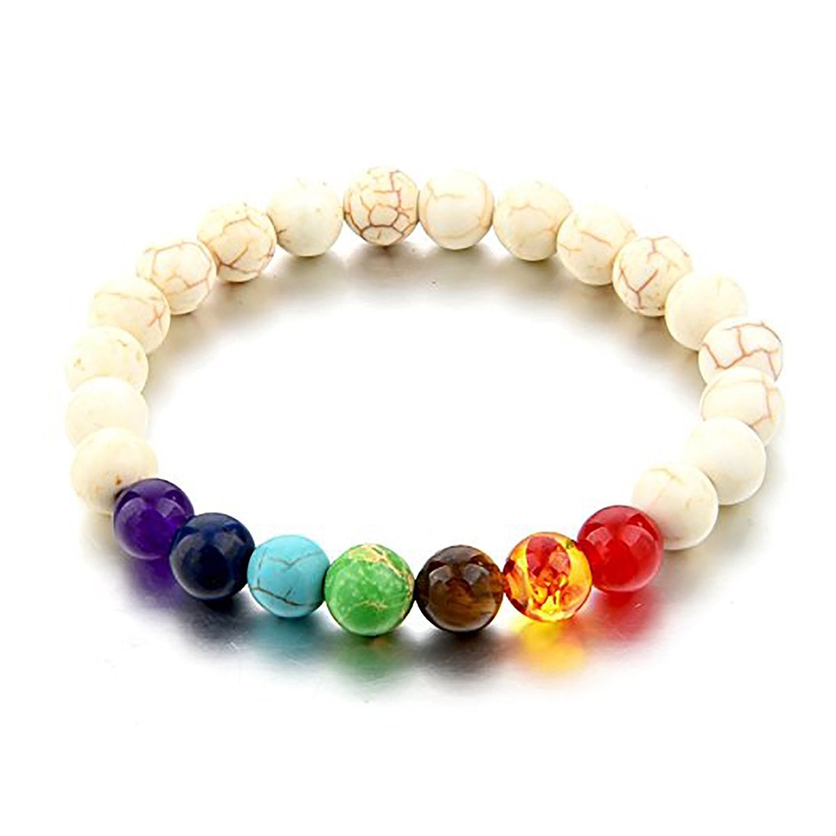 7 Chakra Reiki Healing Yoga Lava Howlite Beads Distance Bracelet Bulk