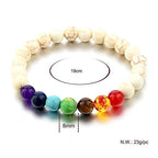 7 Chakra Reiki Healing Yoga Lava Howlite Beads Distance Bracelet Bulk