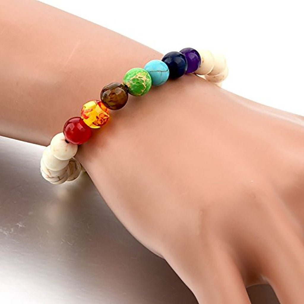 7 Chakra Reiki Healing Yoga Lava Howlite Beads Distance Bracelet Bulk