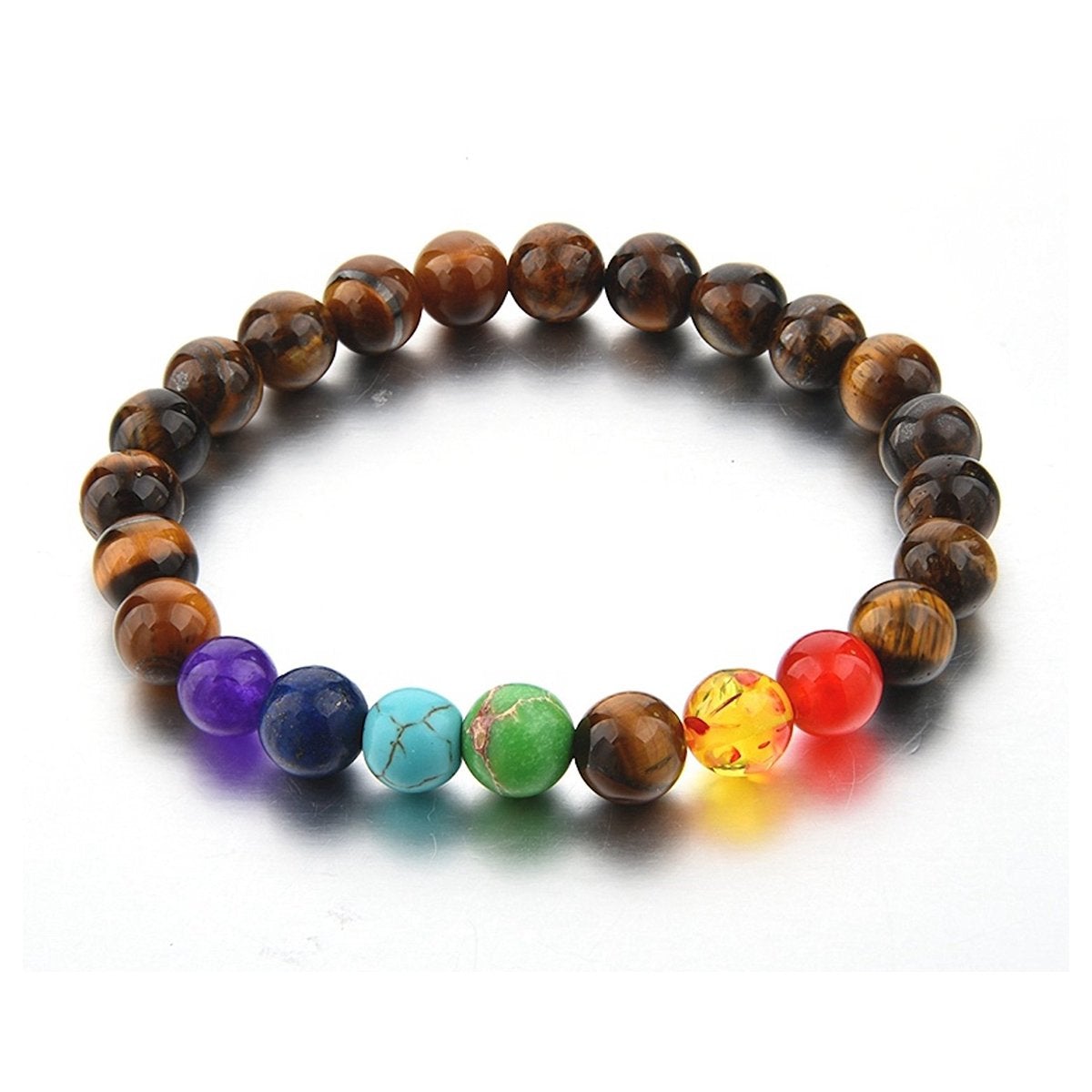 Chakra Reiki Healing Meditation Lava Tiger Eye Beads Distance Bracelet Main image