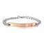 His Queen Glossy Rose Gold Stainless Steel Id Bracelet Girls Bulk