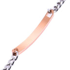 His Queen Glossy Rose Gold Stainless Steel Id Bracelet Girls Bulk