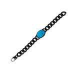 Salman Khan Curb Black Turquoise Black Stainless Steel Bracelet Bulk