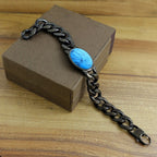 Salman Khan Curb Black Turquoise Black Stainless Steel Bracelet Bulk