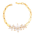 Floral 18K Gold Crystal Cubic Zirconia American Diamond Bracelet Bulk
