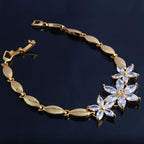 Floral 18K Gold Crystal Cubic Zirconia American Diamond Bracelet Bulk