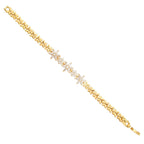 Floral Glossy 18K Gold Crystal American Diamond Bracelet Women Bulk