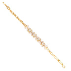 Floral Glossy 18K Gold Crystal American Diamond Bracelet Women Bulk