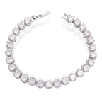 Tennis Glossy Silver Aaa Grade Cz American Diamond Bracelet Women