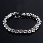 Tennis Glossy Silver Aaa Grade Cz American Diamond Bracelet Women