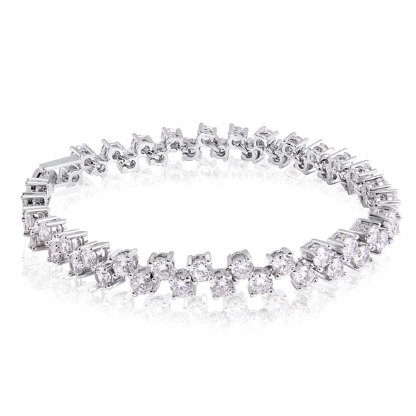 Tennis Glossy Silver Aaa Grade Cz American Diamond Bracelet Women Secondary image