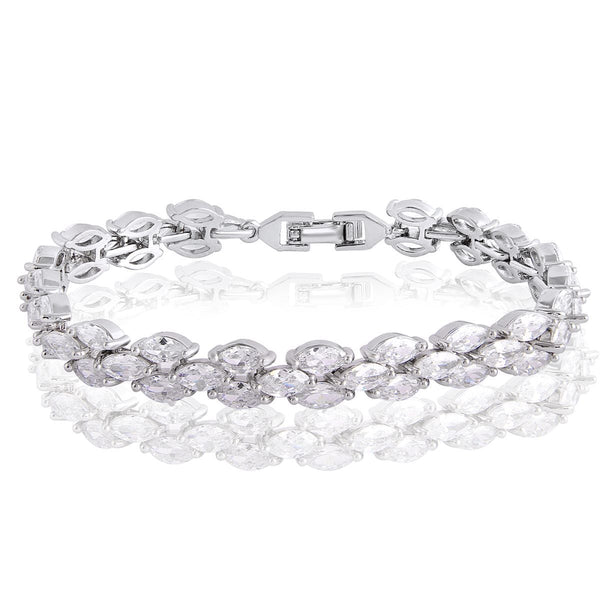 Silver Cubic Zirconia Eternity Bracelet For Women Bulk Secondary image