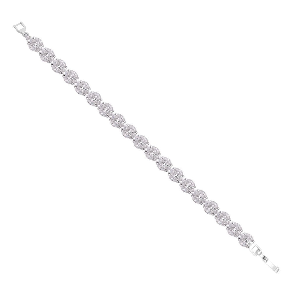 Silver Cubic Zirconia Eternity Bracelet For Women Bulk