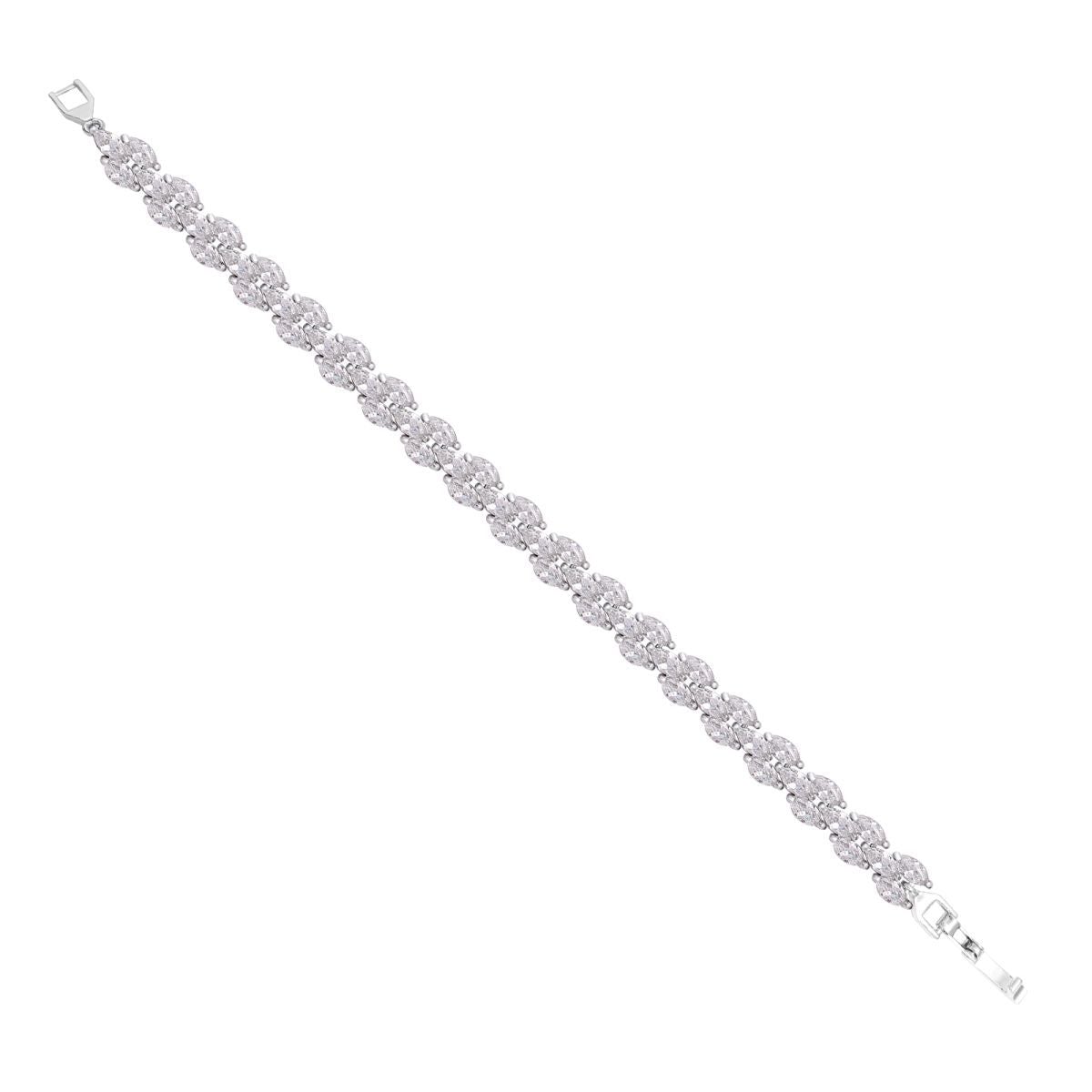 Silver Cubic Zirconia Eternity Bracelet For Women Bulk
