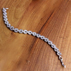 Silver Cubic Zirconia Eternity Bracelet For Women Bulk