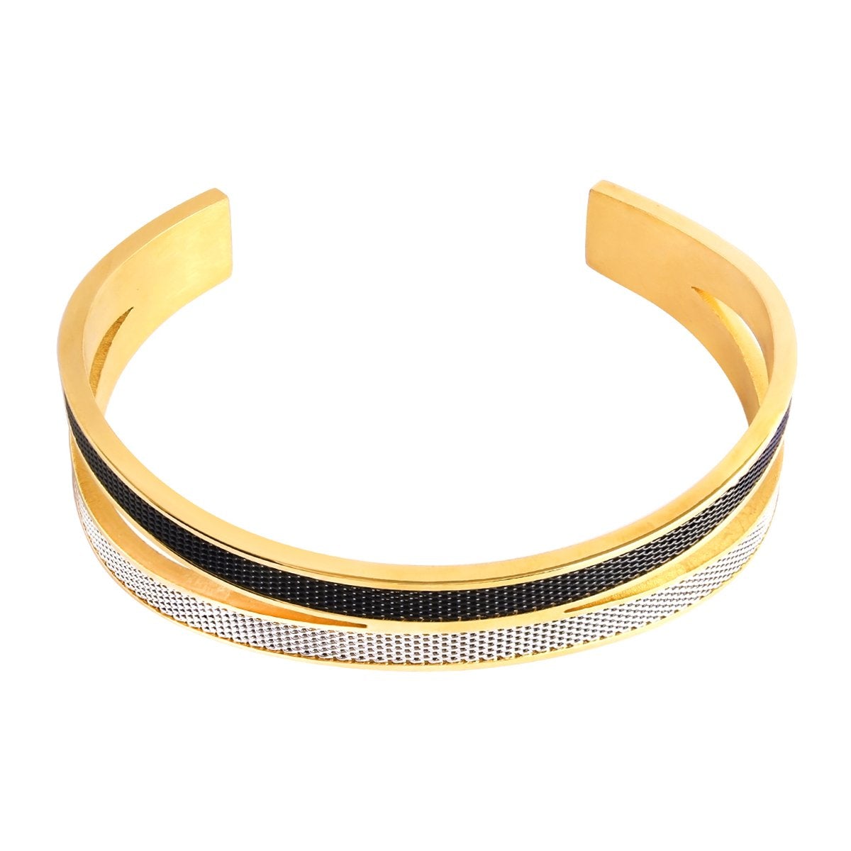 Black Silver Gold Stainless Steel Cuff Kada For Men Bulk