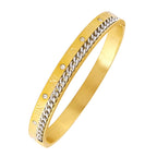 Gold Roman Curb CZ 316L Stainless Steel Kada For Men Bulk