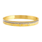 Gold Roman Curb CZ 316L Stainless Steel Kada For Men Bulk