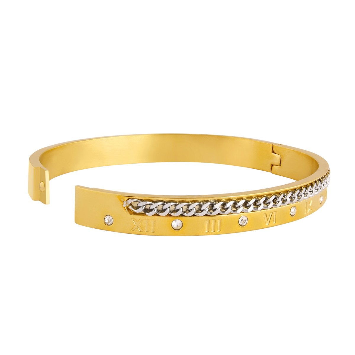 Gold Roman Curb CZ 316L Stainless Steel Kada For Men Bulk