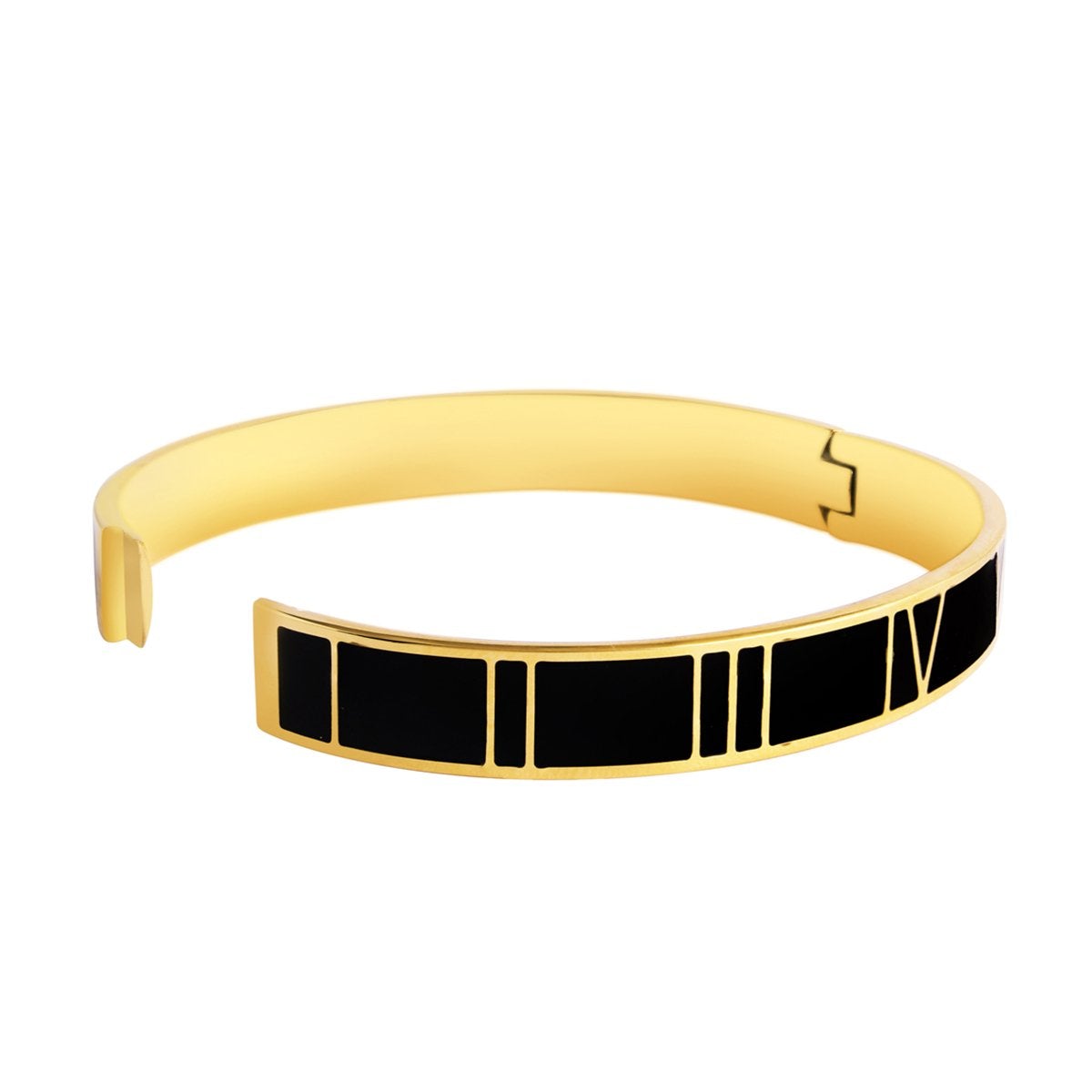 Gold Black Roman Stainless Steel Openable Kada For Men Bulk