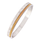 Roman Rope CZ Gold Silver Stainless Steel Kada Bangle Bracelet Bulk