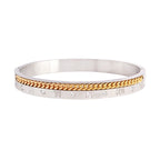 Roman Rope CZ Gold Silver Stainless Steel Kada Bangle Bracelet Bulk