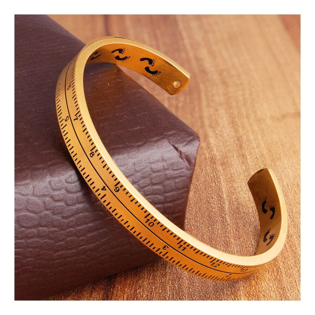 Measurement Scale 18K Gold Stainless Steel Bangle Cuff Kada Men Bulk