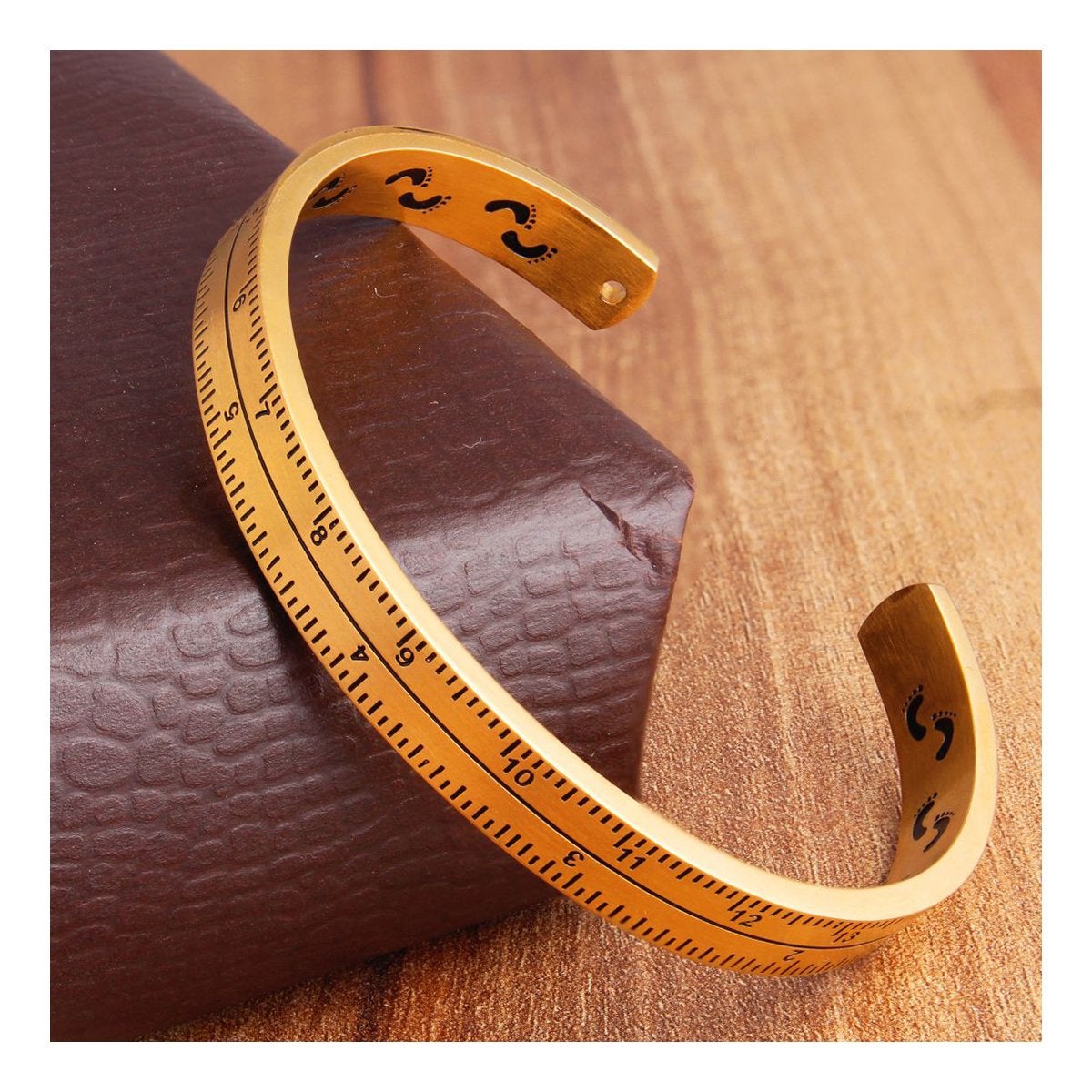 Measurement Scale 18K Gold Stainless Steel Bangle Cuff Kada Men Bulk