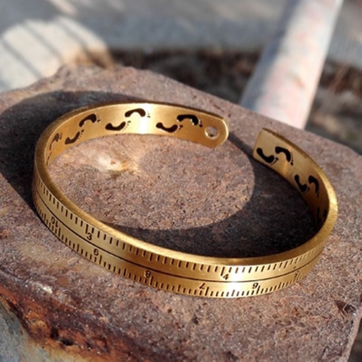 Measurement Scale 18K Gold Stainless Steel Bangle Cuff Kada Men Bulk