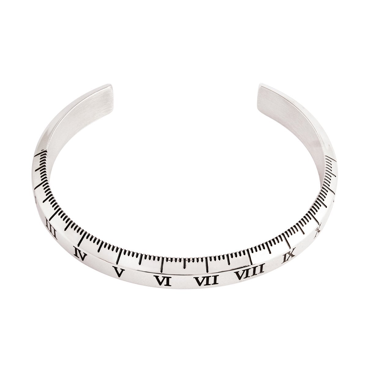 Measure Scale Silver Stainless Steel Bangle Cuff Kada Boys Men Bulk