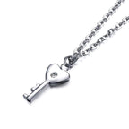 Key Lock Pendant Chain Silver Stainless Steel Bracelet For Couple