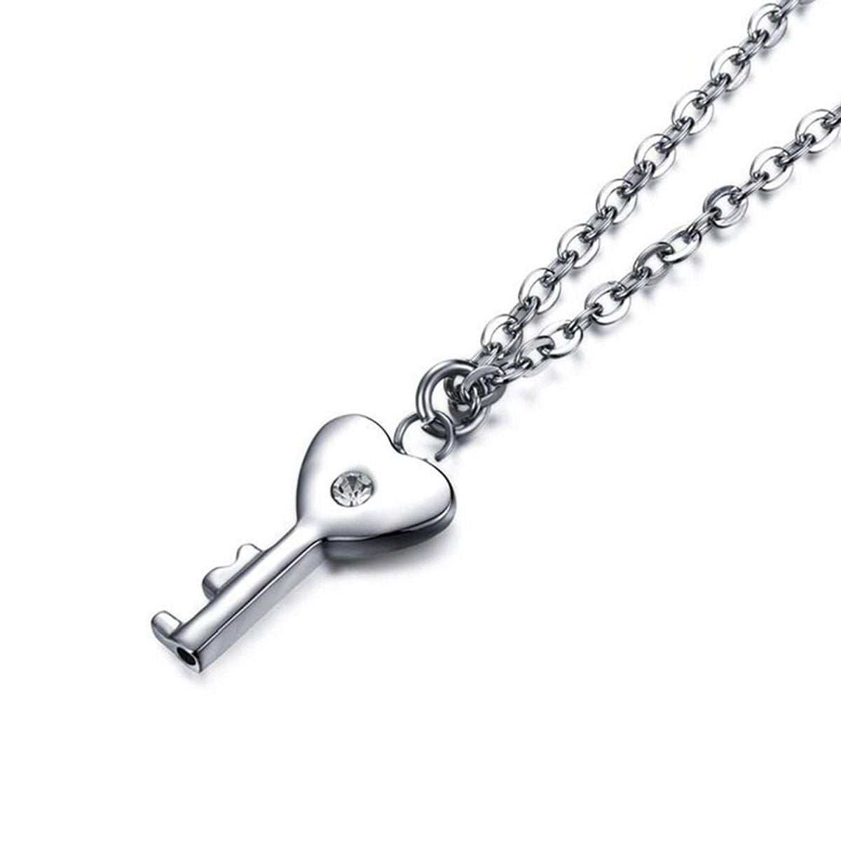 Key Lock Pendant Chain Silver Stainless Steel Bracelet For Couple