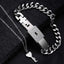 Key Lock Pendant Chain Silver Stainless Steel Bracelet For Couple