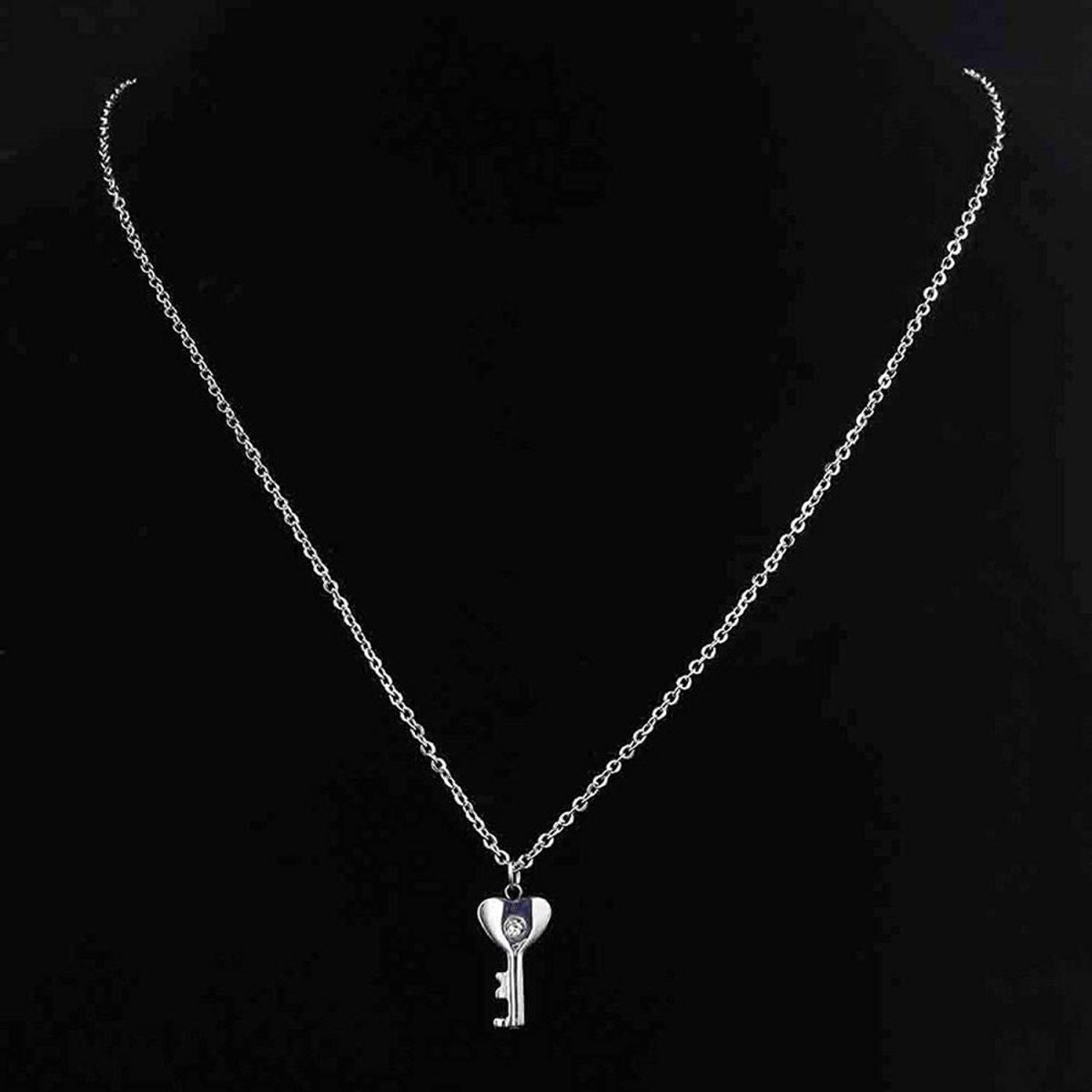Key Lock Pendant Chain Silver Stainless Steel Bracelet For Couple