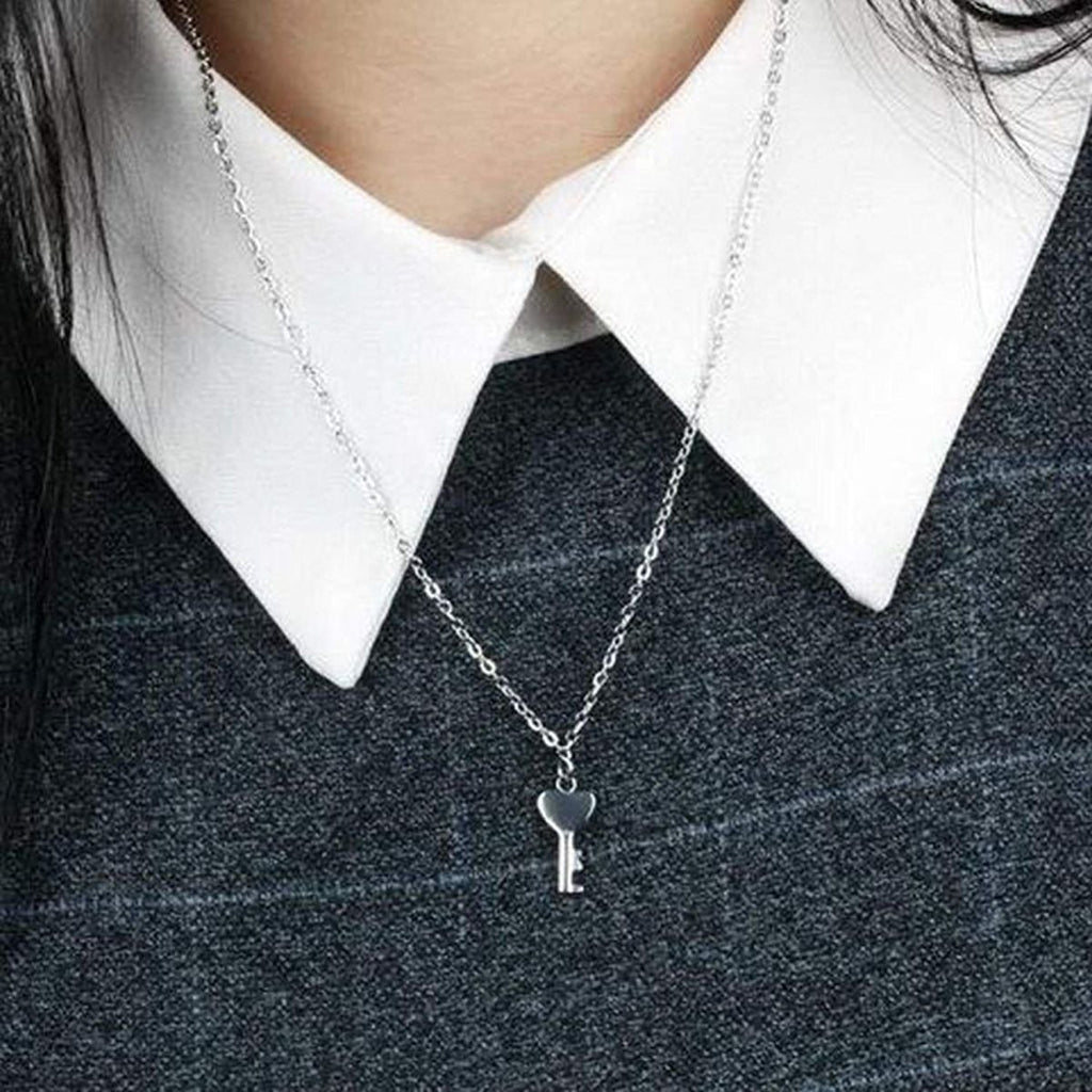 Key Lock Pendant Chain Silver Stainless Steel Bracelet For Couple