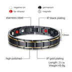 Titanium Black Gold Magnet Health Care Therapy Bio Energy Bracelet