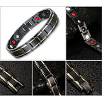 Titanium Black Gold Magnet Health Care Therapy Bio Energy Bracelet
