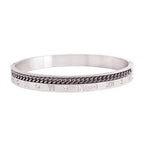 Roman Rope CZ Black Stainless Steel Kada Bangle Bracelet Men Bulk