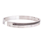 Roman Rope CZ Black Stainless Steel Kada Bangle Bracelet Men Bulk