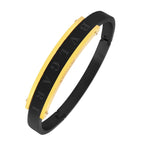 Black 18K Gold 316L Stainless Steel Openable Kada For Men Bulk
