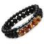 Lava Reiki Healing Meditation Lava Onyx Black Beads Bracelet Combo