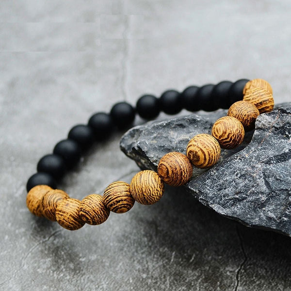 Reiki Distance Healing Wooden Onyx Beads Black Distance Bracelet Bulk Main image