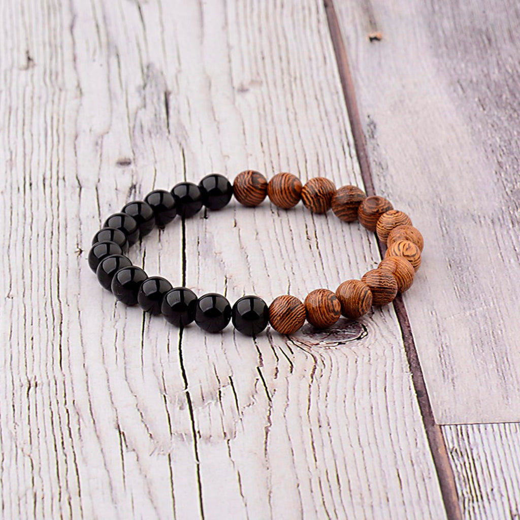 Reiki Distance Healing Wooden Onyx Beads Black Distance Bracelet Bulk