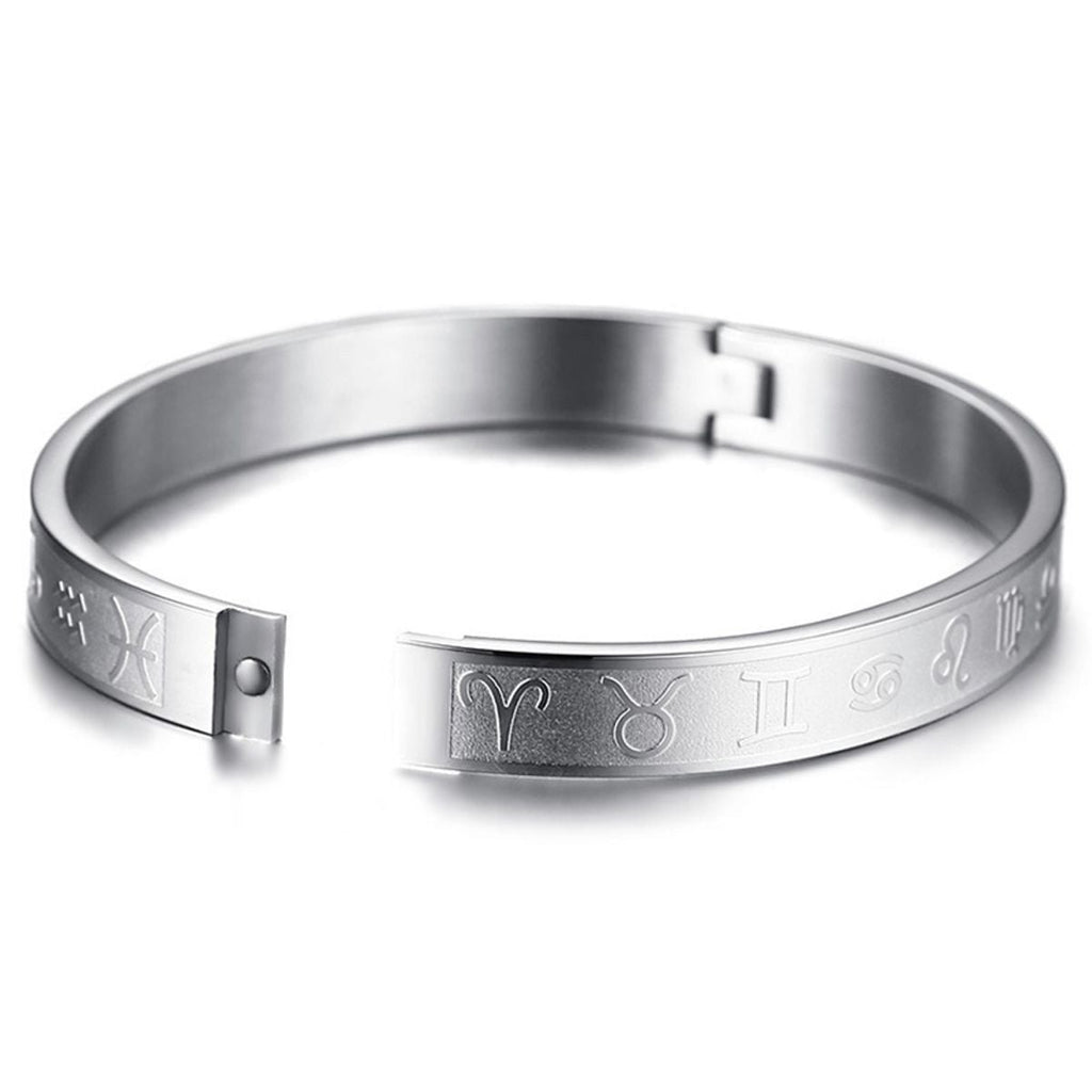 Zodiac Star Sign Stainless Steel Openable Kada Bangle Bracelet Bulk