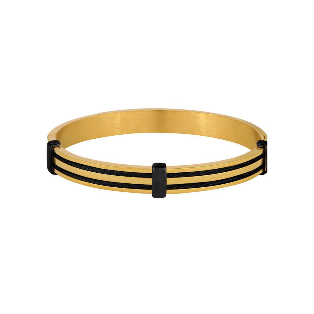 18K Gold Black Stainless Steel Gold Black Kada Bangle Bracelet Bulk