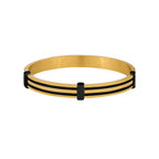 18K Gold Black Stainless Steel Gold Black Kada Bangle Bracelet Bulk