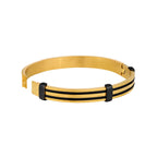 18K Gold Black Stainless Steel Gold Black Kada Bangle Bracelet Bulk