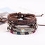 Crafted Leather Charm Wrist Band Multi Strand Stackable Bracelet Bulk