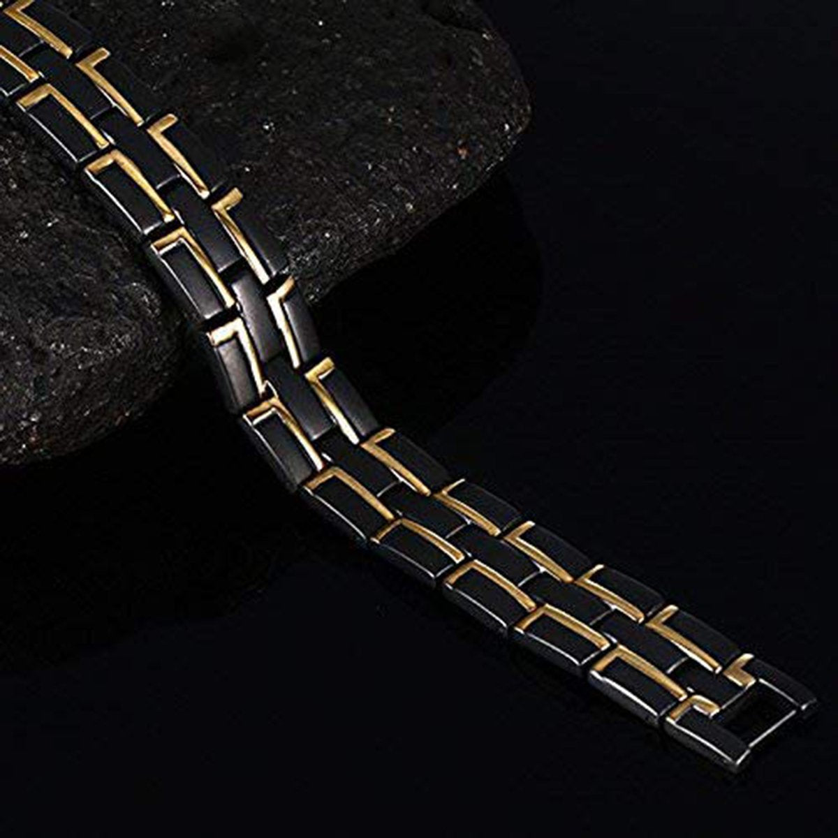 Black Stainless Steel Magnet Health Care Therapy Bio Energy Bracelet Main image